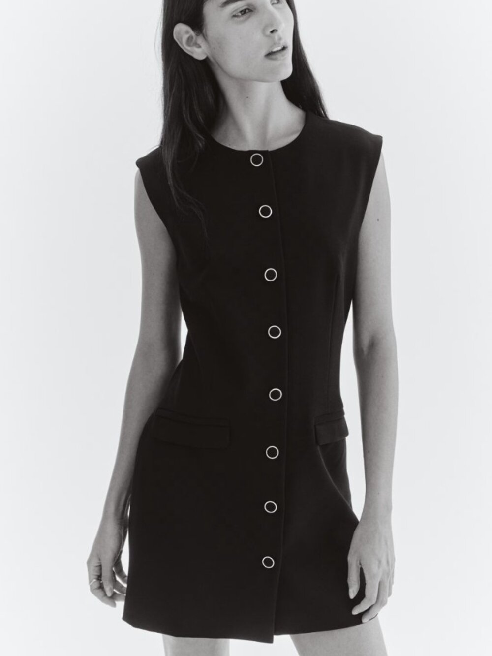 H&M black women's vest dress sleeveless size S like New